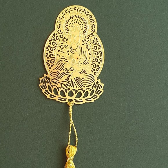 Bookmark - Brass metal cutting Buddha